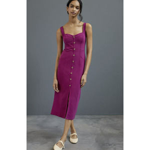 NEW Anthropologie Maeve Wildberry Knit Midi Dress - 14P